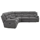 Barton - Upholstered Power Reclining Sectional Sofa - Gray by HouseOfZazla