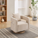 29.1"W Swivel Accent Chair With Weathered Base by HouseOfZazla