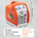 1 HP Refrigerant Recovery Machine - Dual Cylinder Portable AC Recovery by HouseOfZazla
