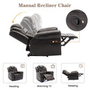 3 Pieces Recliner Sofa Sets Home Theater Seating Manual Recliner Chair With Center Console And LED Light Strip For Living Room by Unique Piece Furniture