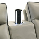 Jayke - Power Motion Sectional Sofa - Light Gray Top Grain Leather Match by Unique Piece Furniture
