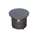 Rattan Patio Set With Comfortable Cushions And Fire Pit