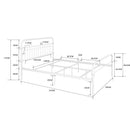 86.4" L X 59.6" W X 44" H Metal Bed Frame Queen Size Standerd Bed Frame - WHITE