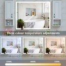 LED Bathroom Vanity Mirror Wall Mounted Adjustable / Warm / Natural Lights Anti-Fog Touch Switch With Memory Modern Smart Large Bathroom Mirrors