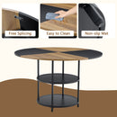 Diameter - Modern Splicing Circular Dining Table Double Layer Storage - Wood / Black by HouseOfZazla