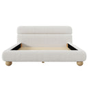 Queen Size Low Profile Upholstered Bed - White by HouseOfZazla