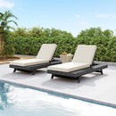 Lounge Chaise Set, Space Available On One Side, Acacia Solid Wood