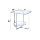 Hollo - End Table - Glass & Chrome