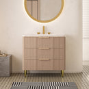Amara 36'' Bathroom Vanity & Sink, Carrara by HouseOfZazla