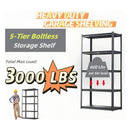 5 Tier Heavy Duty Metal Storage Shelves ,Easy to Assemble ,Adjustable ,Storage Shelves for Basements, Garages and Kitchen, 78 'H*47.2'W*23.6 'D