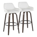 Daniella - Contemporary Fixed Height, Barstool With Swivel With Round Footrest (Set of 2) by HouseOfZazla