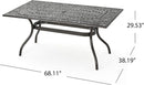 Ravenna 6-Person Metal Patio Dining Set with Rectangular Table by HouseOfZazla