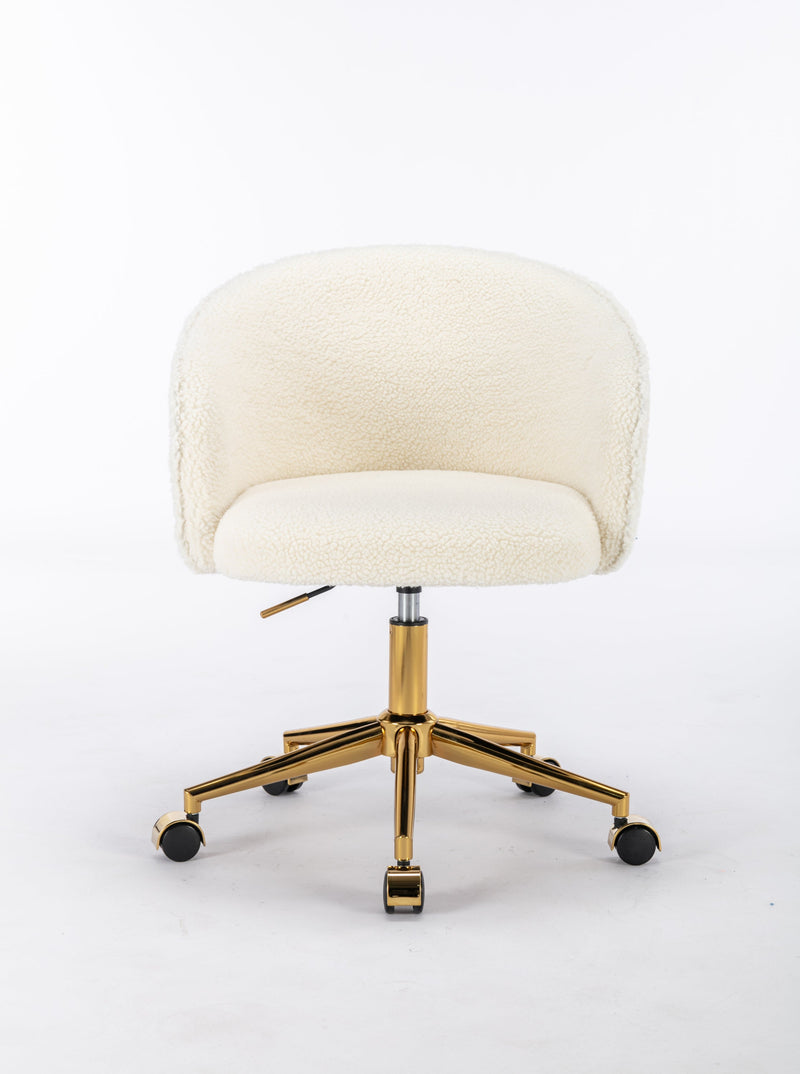 Walker Edison | Teddy Modern Desk Chair with Gold Rolling Base