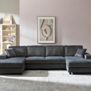 U-Shaped Convertible Sofa, 4 Seater Large Living Room Lounge by HouseOfZazla