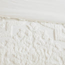 King/Cal King 3 Piece Tufted Cotton Chenille Damask Duvet Cover Set
