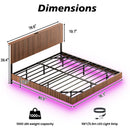 Floating Bedstead With Charging Station And LED Lights by HouseOfZazla