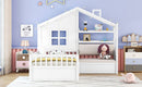 House Bed With Sofa, Kids Platform Bed With 2 Drawers And Storage Shelf by HouseOfZazla