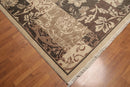 7' x 10' Hand Knotted Botanical Print 100% Wool Area rug Beige
