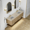 James Martin Allamari 72" Floating Double Bathroom Vanity, Dune Mist