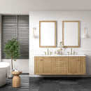 James Martin Laurent 72" Dual Mount Double Bathroom Vanity, Light Natural Oak