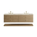 James Martin Allamari 72" Floating Double Bathroom Vanity, Dune Mist
