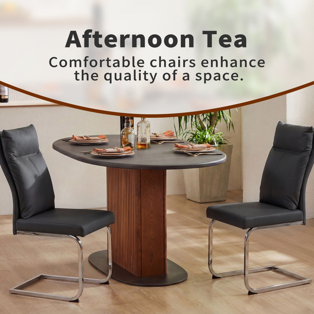 Modern Dining Chair SetWith Soft Cushion Backrest (2 Pieces), photo 6 of 8