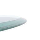 Round Tempered Glass Table Top Clear Glass, Thick Beveled Polished Edge - Black by HouseOfZazla