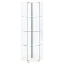 Zahavah 4-shelf Hexagonal Clear Glass Curio Cabinet White