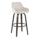 Daniella - Contemporary Fixed Height, Barstool With Swivel With Round Footrest (Set of 2)