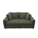 Convertible Deep Seat Sofa With Soft Pillows And Ottomans