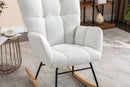 Teddy Fabric Rocking Gilder Nursery Chair For Living Room Indoor - Ivory by Unique Piece Furniture
