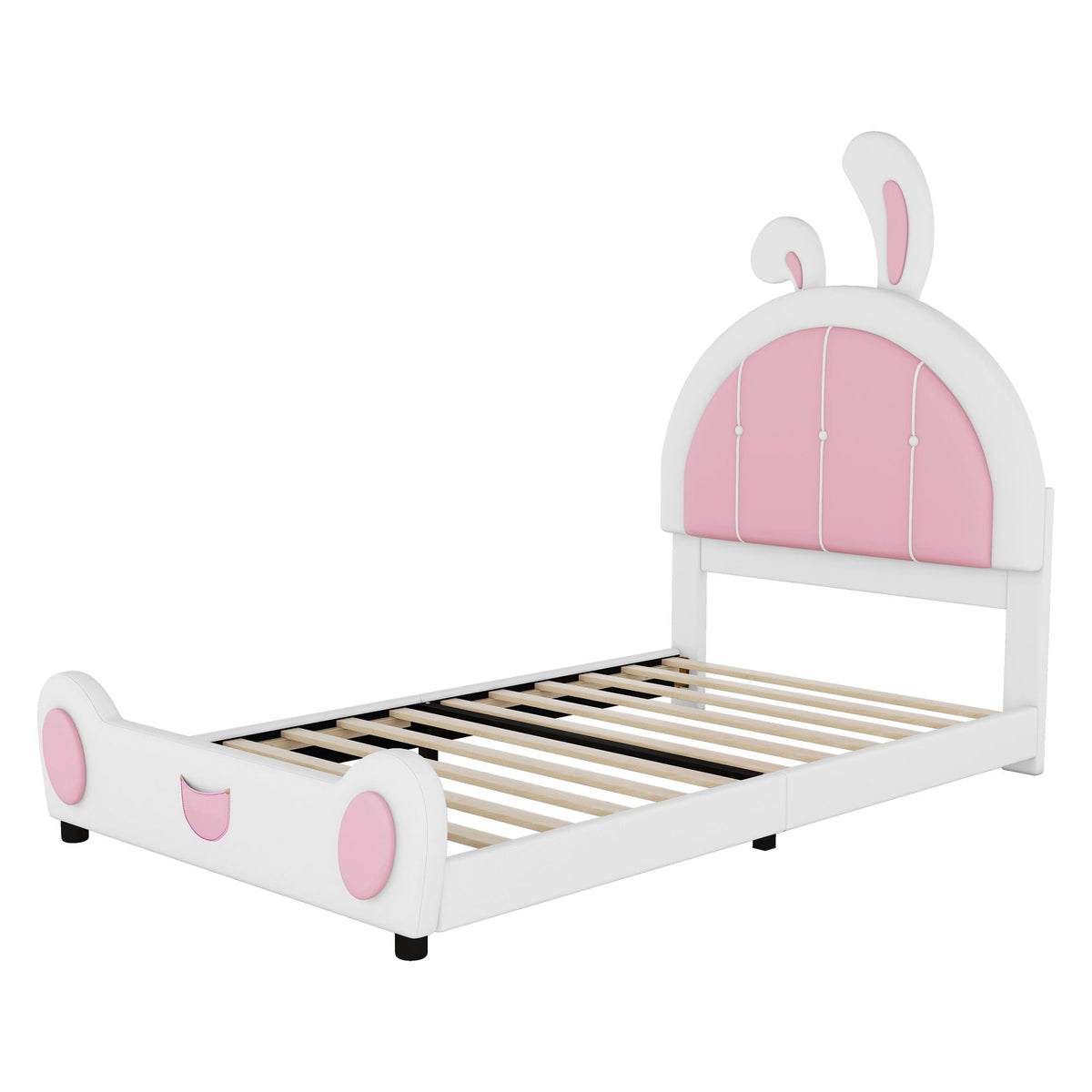 Upholstered Platform Bed With Rabbit Shaped Headboard, photo 10 of 12