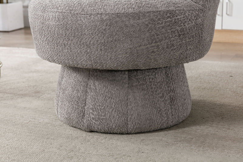 360 Degree Swivel Cuddle Barrel Accent Chairs, Round Armchairs with Wide Upholstered, Fluffy Fabric Chair for Living Room, Bedroom, Office, Waiting Rooms