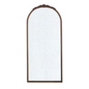 Hand Carved Rose Antique Mirror Frame, Large Arch Mirror Wall Decor For Living Room, Bathroom, Entryway - Brown