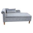 Chaise Lounge Indoor, Lounge Chair For Bedroom With Storage & Pillow, Modern Upholstered Rolled Arm Chase Lounge For Sleeping With Nailhead Trim For Living Room Bedroom Office by HouseOfZazla