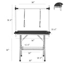 Professional Dog Pet Grooming Table Adjustable Heavy Duty Portable With Arm & Noose & Mesh Tray - Black by HouseOfZazla