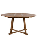 TOPMAX Modern 5-Piece Patio Extendable Wooden Dining Table Set, 12inch Butterfly Leaf Foldable Round Kitchen Table Set with 4 Rattan Arm Chairs for Backyard,Balcony, Garden, Poolside, Natural