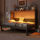 Murphy Bed With LED Light, Foldable Wall Bed Cabinet by HouseOfZazla