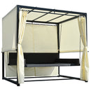 2-3 People Outdoor Swing Bed, Adjustable Curtains, Suitable For Balconies, Gardens And Other Places