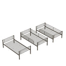 Twin Size Metal Triple Bunk Bed For Bedroom And Dormitory, Convertible Into 3 Separate Beds - Black