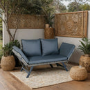 1 Pieces Patio Wicker Side Foldable Bench Patio Backyard Conversation Bench Gray Wicker - Dark Gray by HouseOfZazla