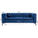 84.06" Inch Width Traditional Square Arm removable cushion 3 seater Sofa