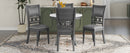 5-piece Dining Round Table Set with One Faux Marble Top Dining Table and Four PU-leather Chairs,Grey