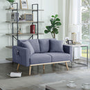 Easton - Fabric Loveseat With USB Charging Ports Pockets And Pillows