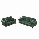 Modern 3 And 2 Seater Sofa With Rolled Arms, Tufted Upholstered Couch by Unique Piece Furniture