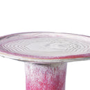 Birdbath For Patio, Garden - White / Pink by HouseOfZazla