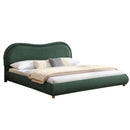 Upholstered Platform Bed Frame With Curved Headboard by HouseOfZazla