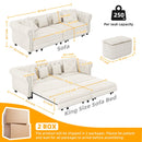 3 In 1 Pull Out Convertible Sleeper Sofa Bed, King Size, Chaise Lounge by HouseOfZazla