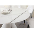 Fashion Modern Sintered Stone Dining Table With Multi Functional Retractable Design - White by HouseOfZazla