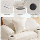 Fabric Sofa Bed With Cupholders And USB Charging Ports Chair For Living Room by Unique Piece Furniture